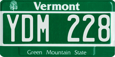 VT license plate YDM228
