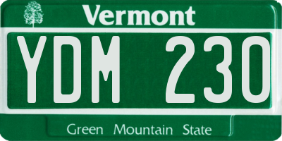 VT license plate YDM230