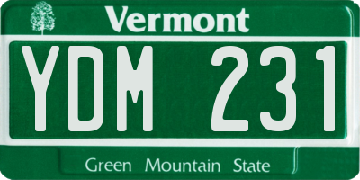 VT license plate YDM231