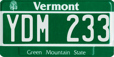 VT license plate YDM233
