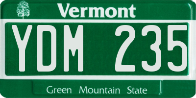 VT license plate YDM235