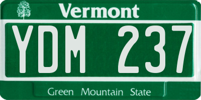 VT license plate YDM237