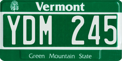 VT license plate YDM245
