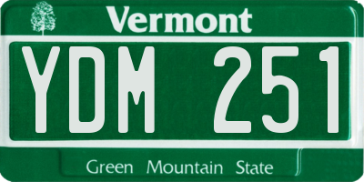 VT license plate YDM251