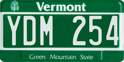 VT license plate YDM254