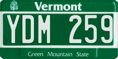 VT license plate YDM259
