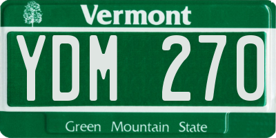 VT license plate YDM270