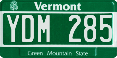 VT license plate YDM285