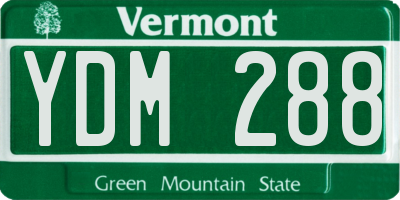 VT license plate YDM288