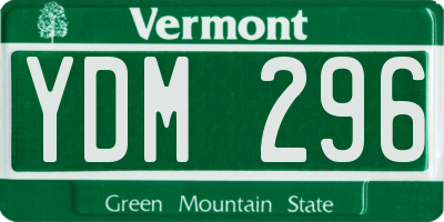 VT license plate YDM296
