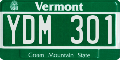 VT license plate YDM301