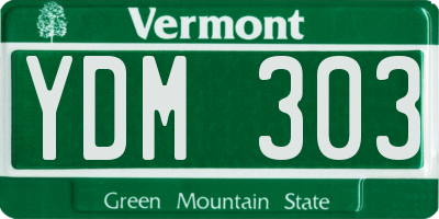 VT license plate YDM303