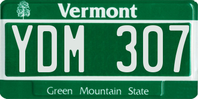 VT license plate YDM307