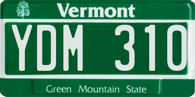 VT license plate YDM310