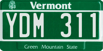 VT license plate YDM311