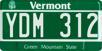 VT license plate YDM312