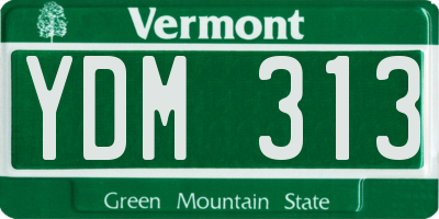 VT license plate YDM313