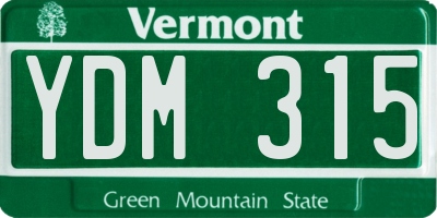 VT license plate YDM315