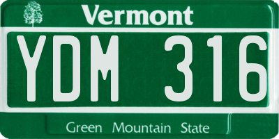 VT license plate YDM316