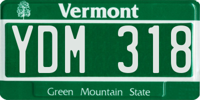 VT license plate YDM318
