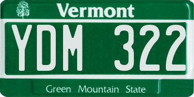 VT license plate YDM322