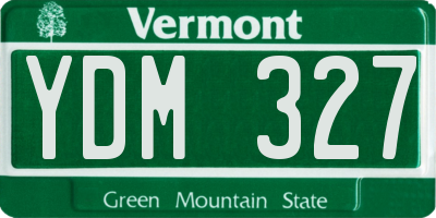 VT license plate YDM327