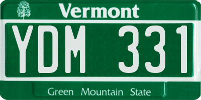 VT license plate YDM331