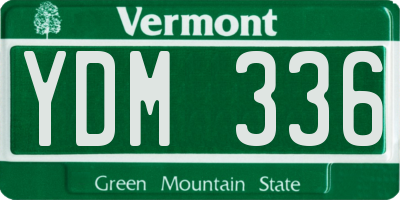 VT license plate YDM336