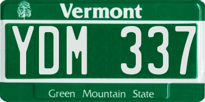 VT license plate YDM337