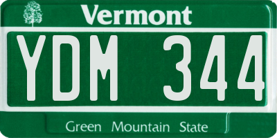 VT license plate YDM344