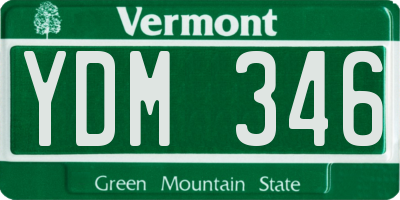 VT license plate YDM346