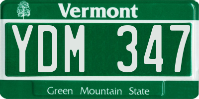 VT license plate YDM347