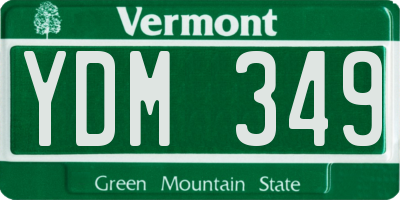 VT license plate YDM349