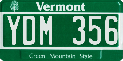 VT license plate YDM356