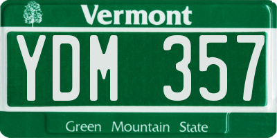 VT license plate YDM357