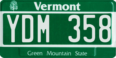 VT license plate YDM358