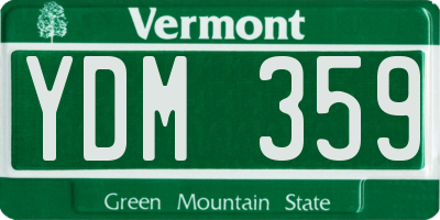 VT license plate YDM359