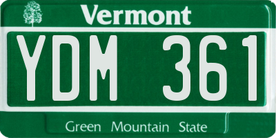 VT license plate YDM361