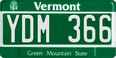 VT license plate YDM366