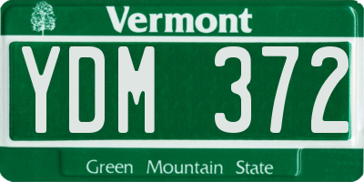 VT license plate YDM372