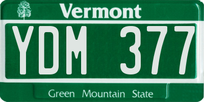 VT license plate YDM377