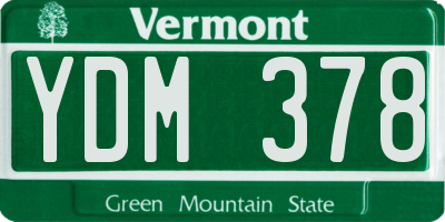 VT license plate YDM378