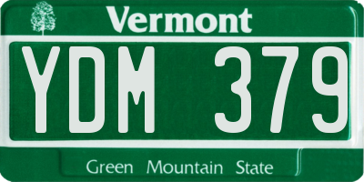 VT license plate YDM379