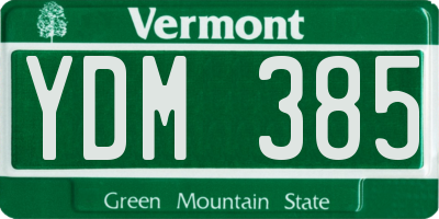VT license plate YDM385