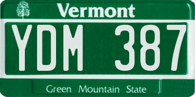 VT license plate YDM387