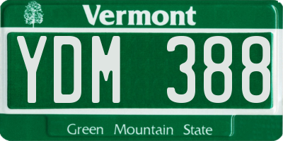 VT license plate YDM388