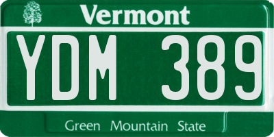 VT license plate YDM389