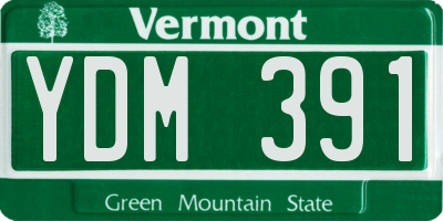 VT license plate YDM391