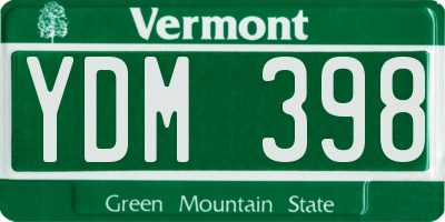 VT license plate YDM398