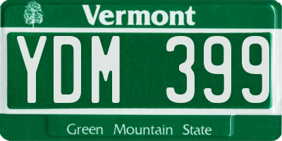 VT license plate YDM399